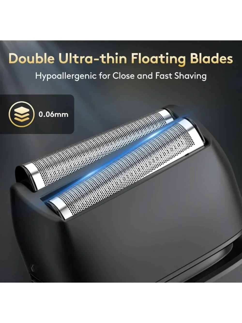 Men's Electric Razor - Foil Shaver, Wet/Dry, 150-Min Runtime, Waterproof, LED